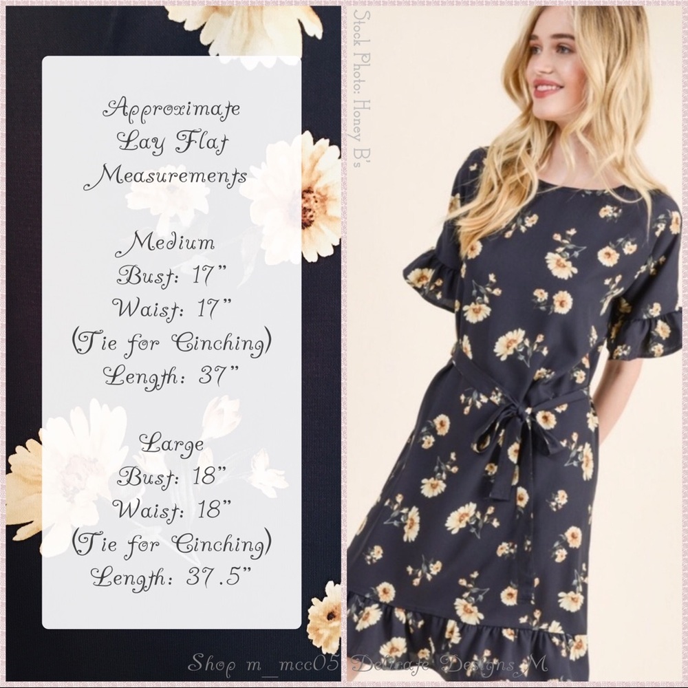 **SALE**🦋 HP🎉LAST 1 Falling Daisies Ruffle Dress - Picture 8 of 10